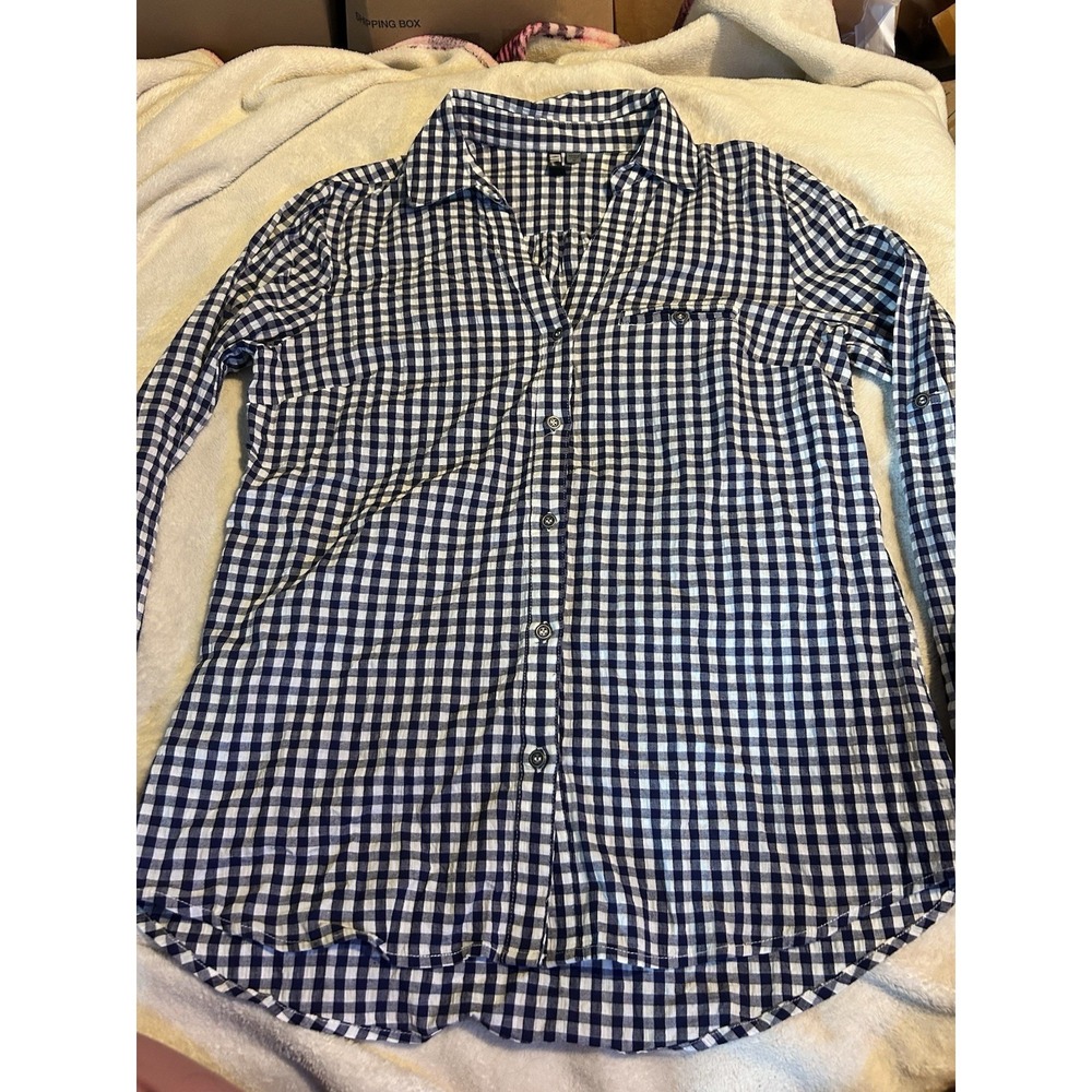 Kut From The Lloyd Button Down‎ Shirt Black White Medium